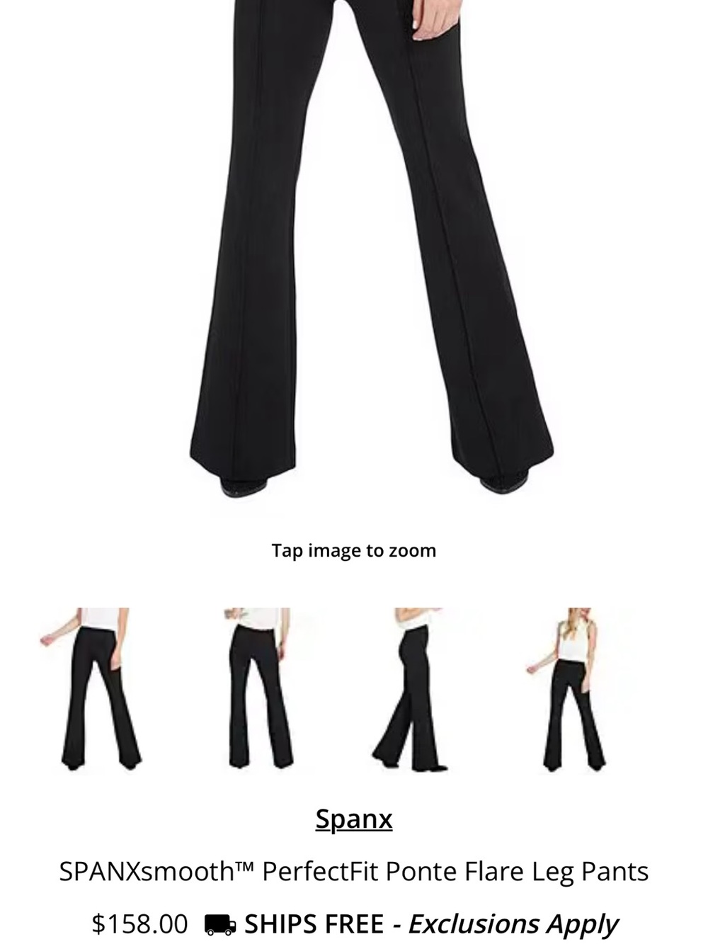 SPANX Black Ponte Flare Leg Pants